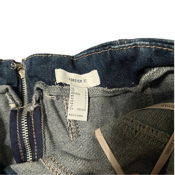 Forever 21 Denim Strapless Mini Dress Size Large - Picture 7 of 7